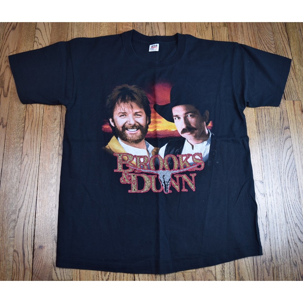 Vintage Brooks & Dunn Waitin On Sundown Tour Double Sided Single Stitch Shirt XL